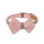 Puppy Pink - Susan Lanci Designs Puppy Pink Glitzerati Nouveau Bow 3 Row Giltmore Collar - Small