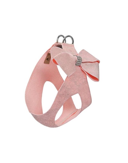 Puppy Pink Glitzerati - Susan Lanci Designs Puppy Pink Glitzerati Nouveau Bow Step In Harness - Large