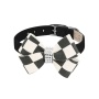 Red - Susan Lanci Designs Windsor Check Nouveau Bow Collar - Medium