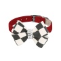 Red - Susan Lanci Designs Windsor Check Nouveau Bow Collar - TC