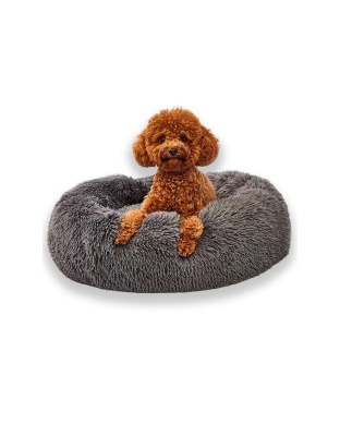 Black and Grey - Donut Dog Bed - Small