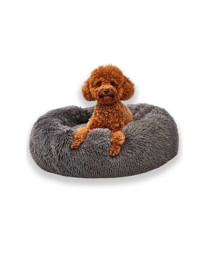 Black and Grey - Donut Dog Bed - Small