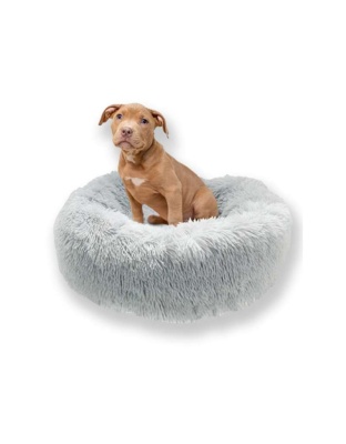 Black and Grey - Donut Dog Bed - Medium