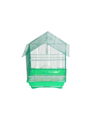 Green - YML House Top Style Parakeet Cage - 13.3" x 10.8" x 17.8"