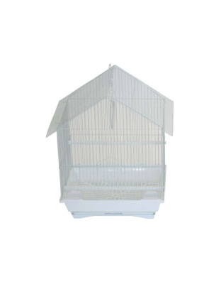 White - YML House Top Style Parakeet Cage - 11" x 9" x 16"