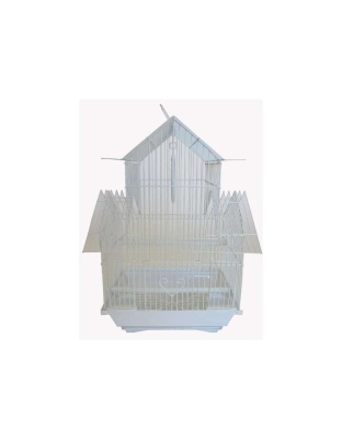 White - YML Pagoda Top Parakeet Cage - Small - 11" x 9" x 16"