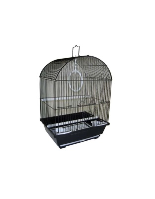 black - YML Round Top Style Parakeet Cage - 11 x 9 x 16