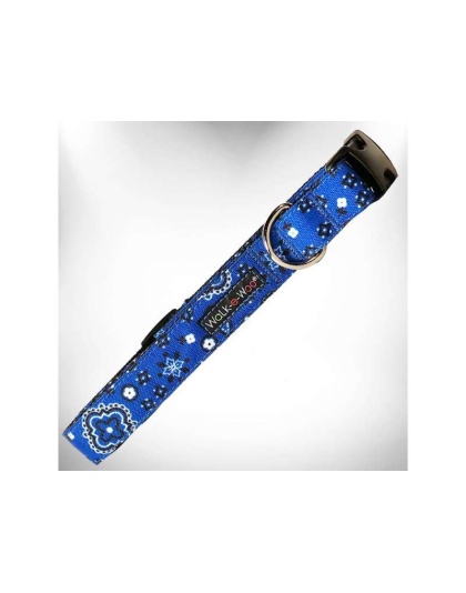 Blue - Bandana Dog Collars - L 1" width fits 14-25" neck