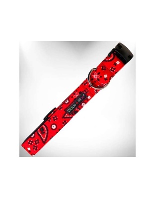 Red - Bandana Dog Collars - XS 5/8" width fits 8-12" neck