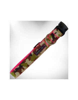 Hot Pink Camo - Camo Dog Collars - XS 5/8" width fits 8-12" neck