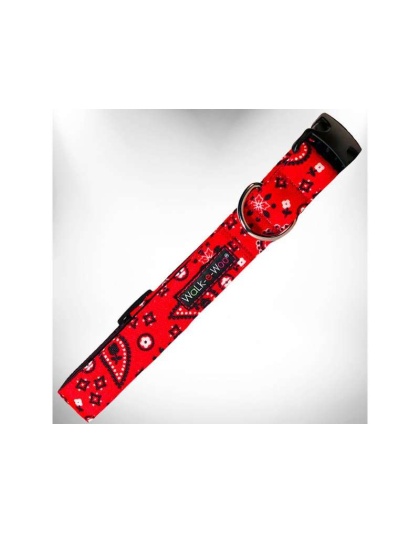 Red - Bandana Dog Collars - M 1" width fits 12-18" neck