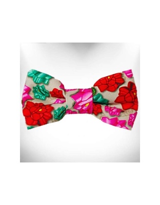 Mayan Flowers  - Doggie Bow Tie Design - Small 4"x 2"