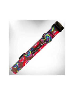 Lollipop on Chocolate - Lollipop Dog Collars - XS 5/8" width fits 8-12" neck