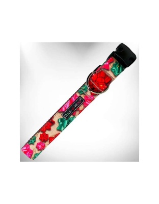 Mayan Flowers - Flower Dog Collars - XS 5/8" width fits 8-12" neck