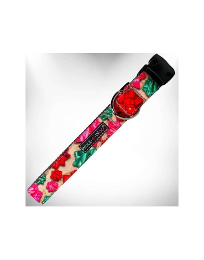 Mayan Flowers - Flower Dog Collars - XS 5/8" width fits 8-12" neck