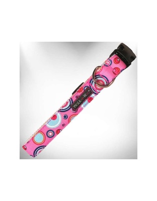 Pink - Martini Dog Collars - S 3/4" width fits 10-14" neck