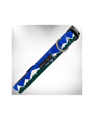 Blue/Green Snowcap Mtn - Mountain Dog Collars - XS 5/8" width fits 8-12" neck