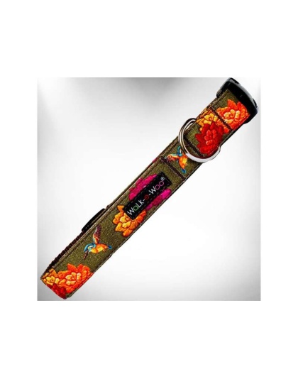 Hummingbird Flowers - Nature-Lover Collars - XL 1.5" wide fits 18-28" neck