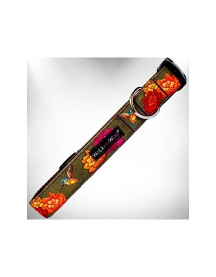 Hummingbird Flowers - Nature-Lover Collars - XS 5/8" width fits 8-12" neck