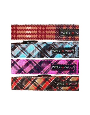 Hot Pink - Plaid Dog Collars - XS 5/8" width fits 8-12" neck