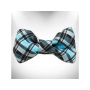 Steel Blue - Plaid Dog Collars - M 1" width fits 12-18" neck
