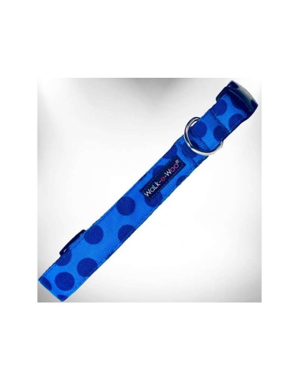 Navy - Polka Dot Dog - Monotone Collars - S 3/4" width fits 10-14" neck