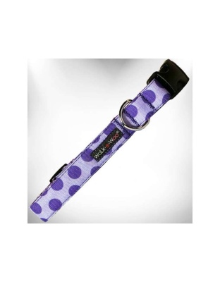 Purple - Polka Dot Dog - Monotone Collars - XS 5/8" width fits 8-12" neck