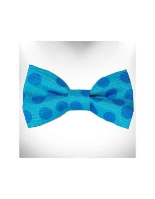 Turquoise - Polka Dot Dog - Monotone Bow Tie