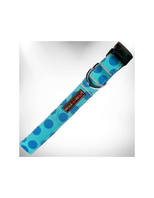 Turquoise - Polka Dot Dog - Monotone Collars - XS 5/8" width fits 8-12" neck