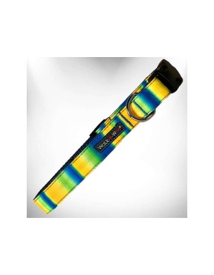 Blue/Green - Tie Dye Dog Collars - XS 5/8" width fits 8-12" neck