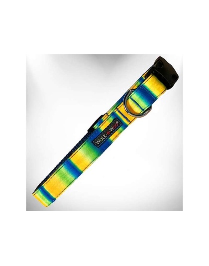 Blue/Green - Tie Dye Dog Collars - XS 5/8" width fits 8-12" neck