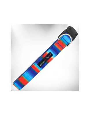 Blue/Orange - Tie Dye Dog Collars - XS 5/8" width fits 8-12" neck