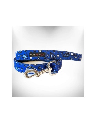 Blue - Bandana Dog Leads  - THIN Lead 5/8" width- 5' length