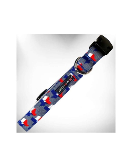 Texas Grey - Colorado and Texas Dog Collars - XS 5/8" width fits 8-12" neck