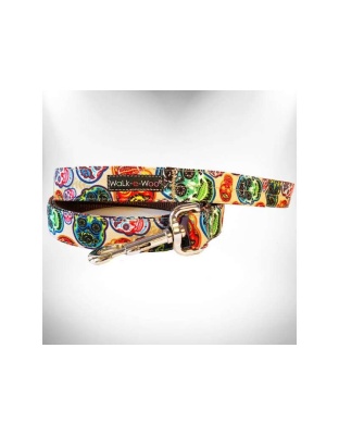 Day of the Dead  - Dog Leash Dedign - THIN 5/8" width- 5' long