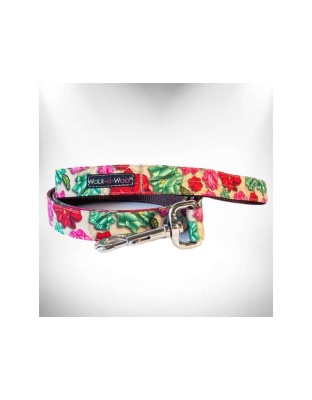 Mayan Flowers  - Dog Leash Dedign - THIN 5/8" width- 5' long