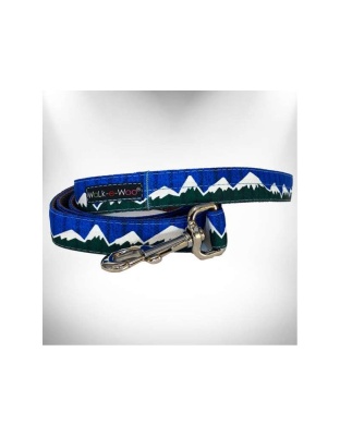Blue/Green Snowcap Mtn - Mountain Dog Leads  - THIN Lead 5/8" width- 5' length
