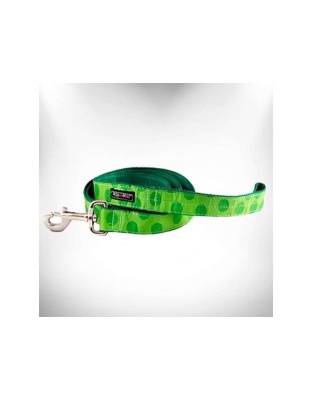 Green - Polka Dot Dog - Monotone Leads  - REGULAR Lead 1" width- 5' length