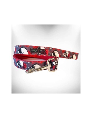 Skulls n' Roses - Tattoo Dog Leads  - THIN Lead 5/8" width- 5' length