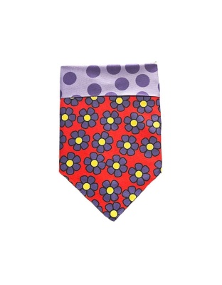 Purple Dots/Daisies - Sport Bandana  - Large