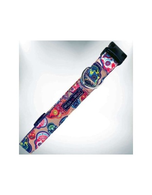 Day of the Dead - Tattoo Dog Collars - S 3/4" width fits 10-14" neck