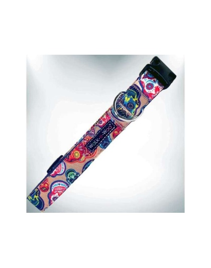 Day of the Dead - Tattoo Dog Collars - S 3/4" width fits 10-14" neck