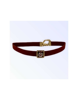 Burgundy Buckle Necklace - Medium