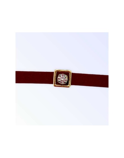 Burgundy Buckle Necklace - Medium