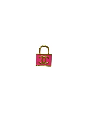 PINK - CC Lock Charm Collar - 12"