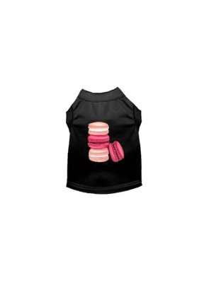 BLACK - Love Macaroons Dog Shirt - Small