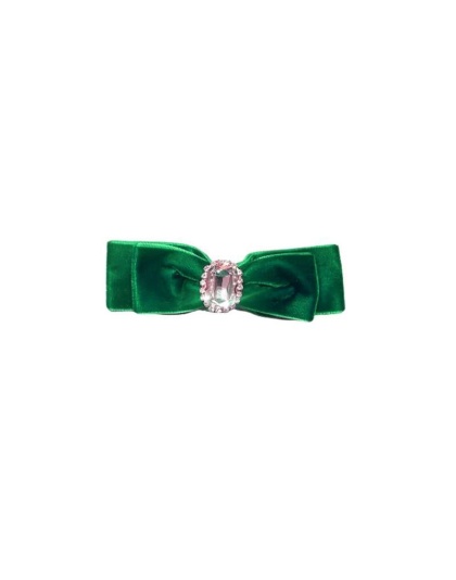 Green - Luxurious Velvet Bow Hair Clip