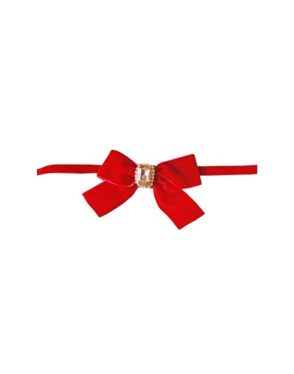 Red - Luxurious Velvet Bow Necklace