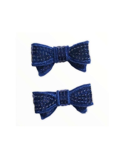 Royal Blue - Mini Sequin Hair Bow Clips