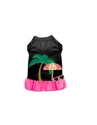 BLACK W PINK RUFFLE - My CC Summer Vacay Dress - X Small